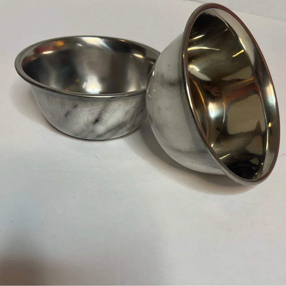 2 Pk Hydro Selecta Pet Bowl with Silicone Feet & HydroFilm 450ML Marble/Gray NEW